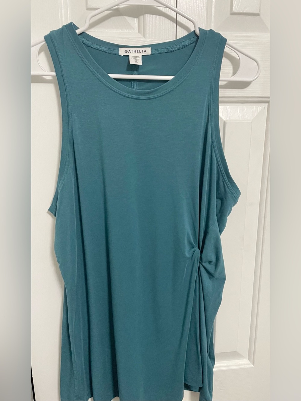 Athleta Teal Knot-Side Muscle Tank